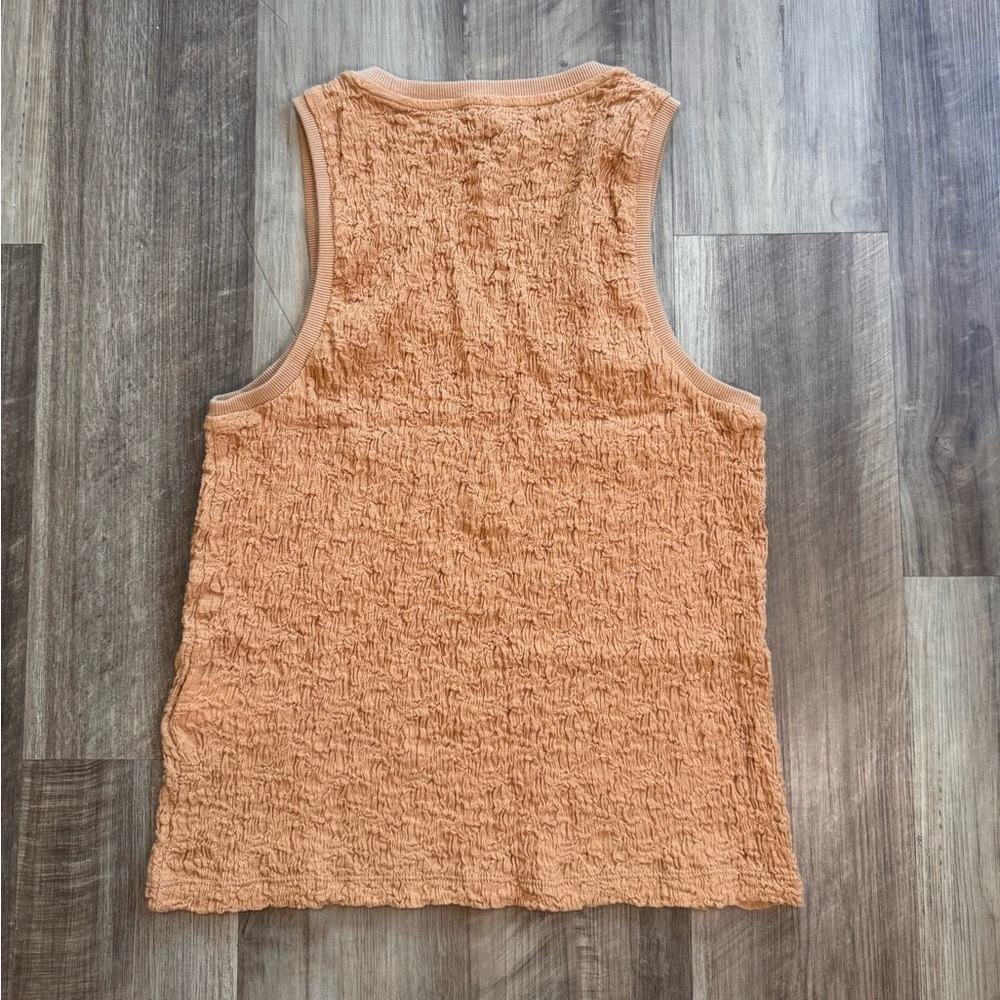 DKNY Women's Burnt Orange Textured Tank Top - Picture 2 of 7